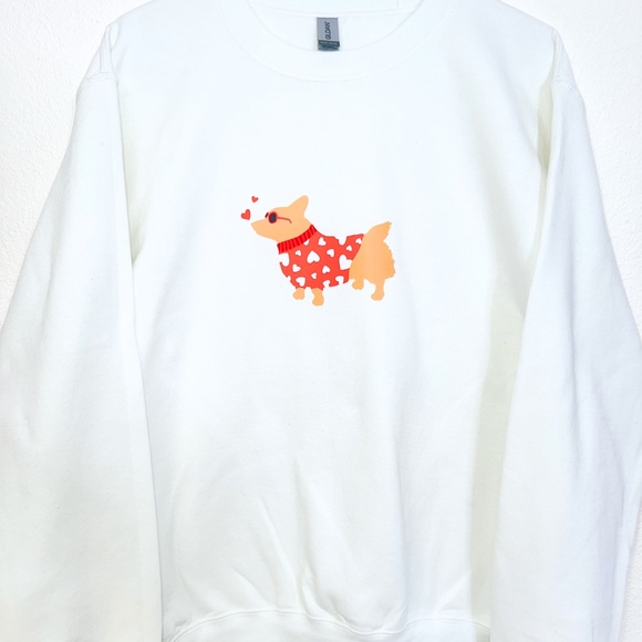 Corgi Dog Valentine's Day Sweatshirt - Picture 1 of 1